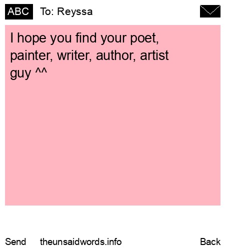 unsent message to Reyssa