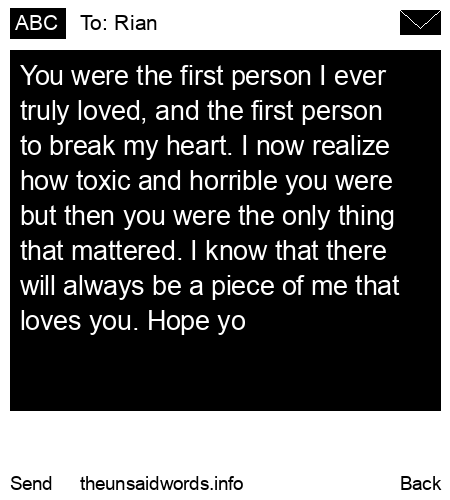 unsent message to Rian