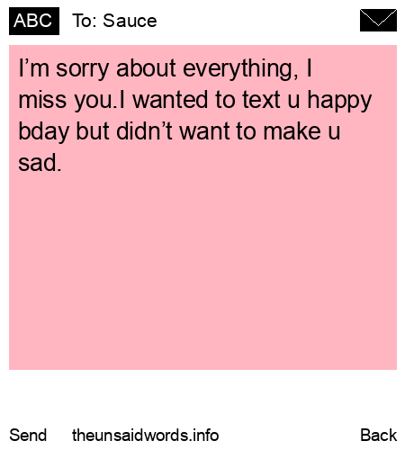 unsent message to Sauce