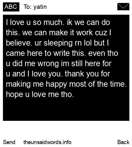 unsent message to yatin