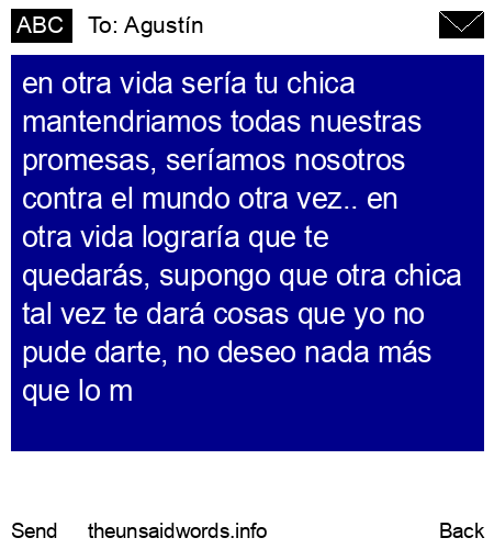 unsent message to Agustín