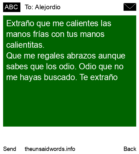unsent message to Alejordio