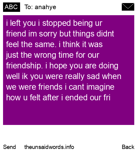 unsent message to anahye