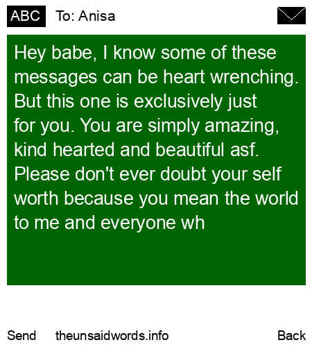 unsent message to Anisa