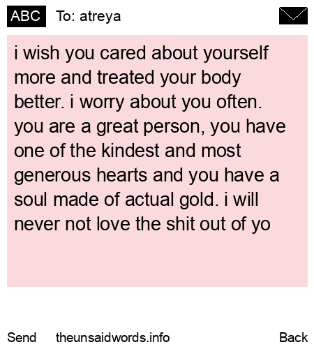 unsent message to atreya