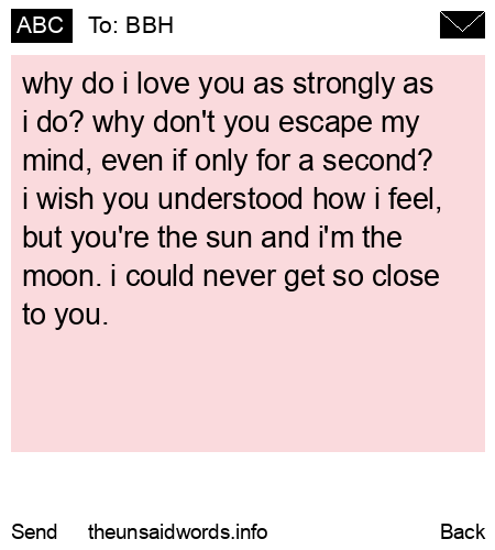 unsent message to BBH