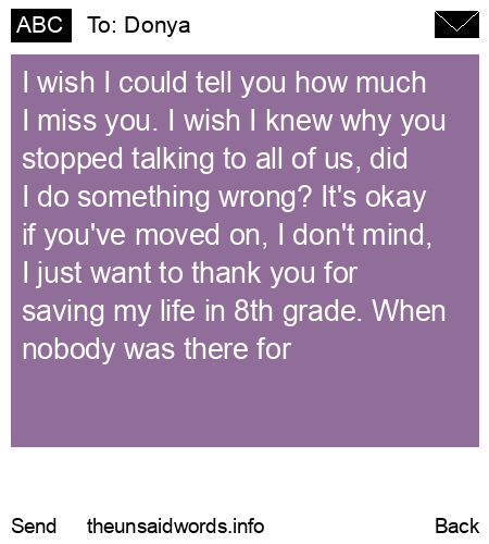 unsent message to Donya