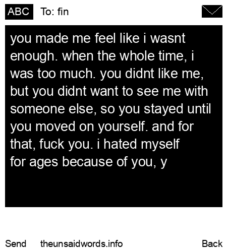 unsent message to fin