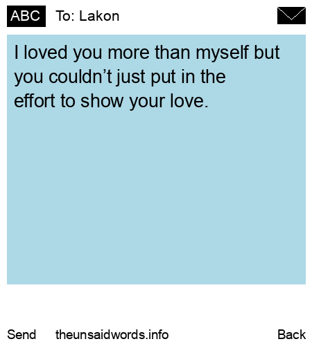 unsent message to Lakon 