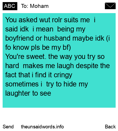 unsent message to Moham