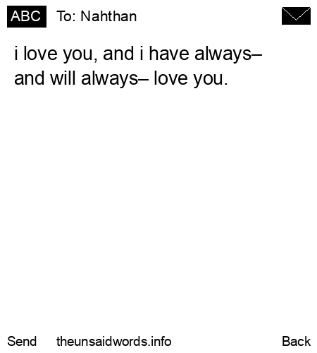 unsent message to Nahthan