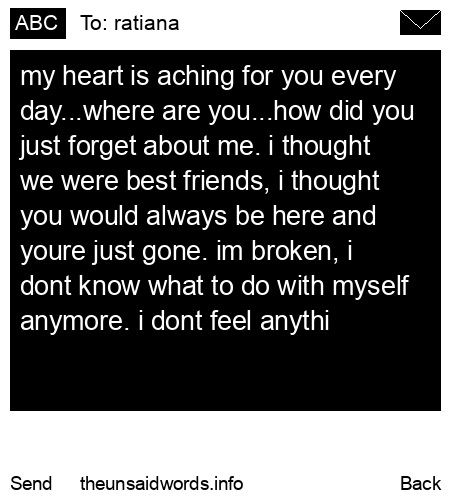 unsent message to ratiana