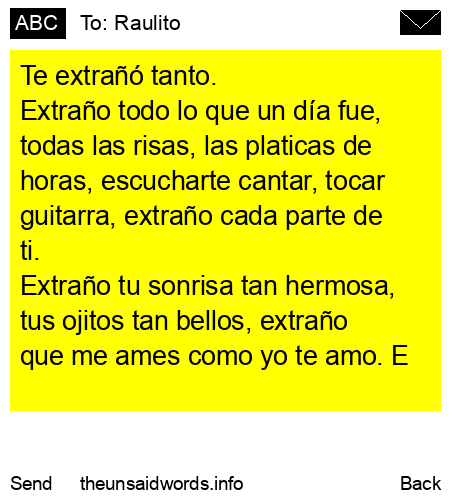 unsent message to Raulito