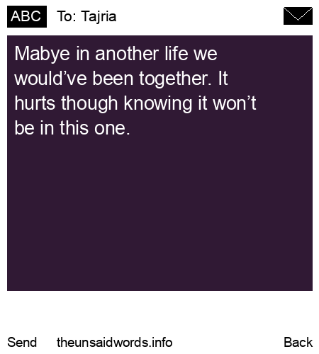 unsent message to Tajria