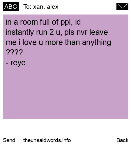 unsent message to xan, alex