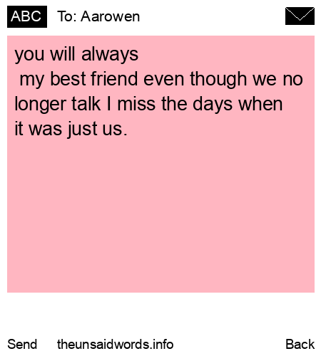 unsent message to Aarowen 