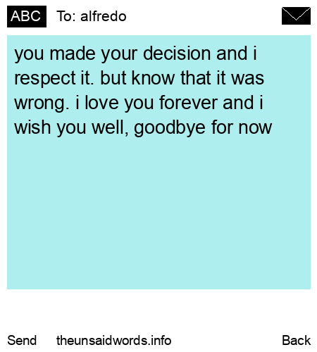unsent message to alfredo