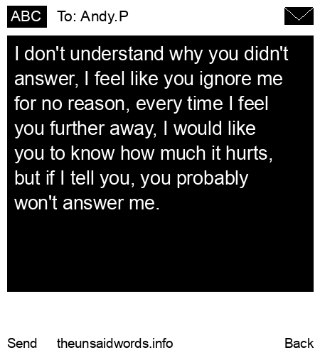 unsent message to Andy.P