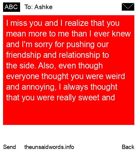 unsent message to Ashke