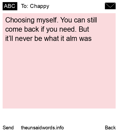 unsent message to Chappy 