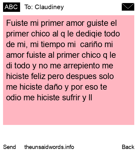 unsent message to Claudiney