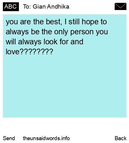 unsent message to Gian Andhika