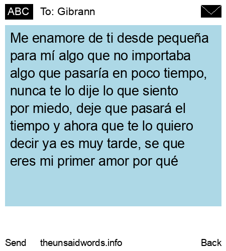 unsent message to Gibrann