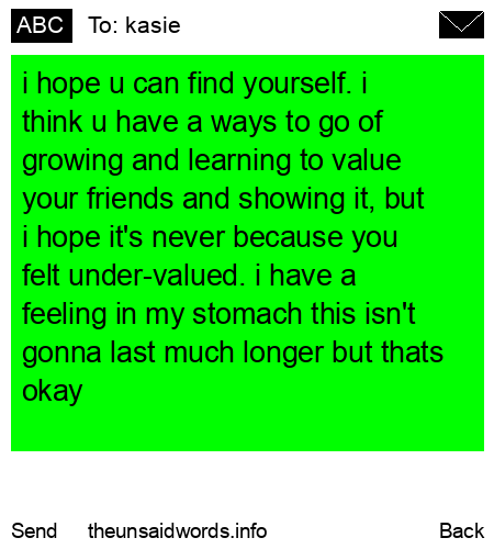 unsent message to kasie