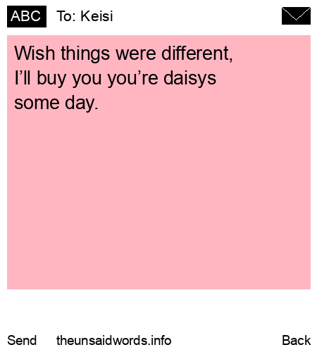 unsent message to Keisi