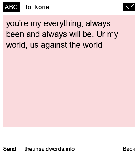 unsent message to korie