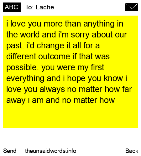 unsent message to Lache
