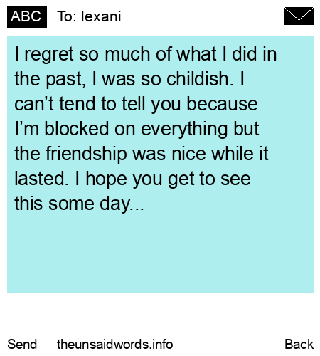 unsent message to lexani