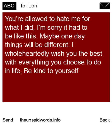unsent message to Lori