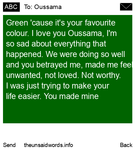 unsent message to Oussama