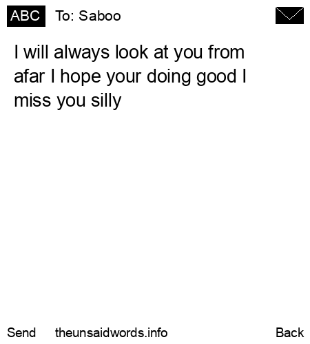 unsent message to Saboo