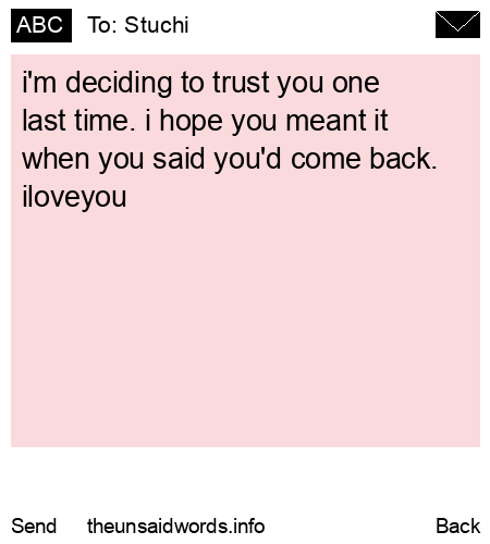 unsent message to Stuchi
