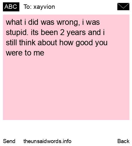 unsent message to xayvion