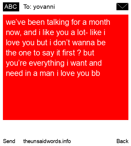unsent message to yovanni