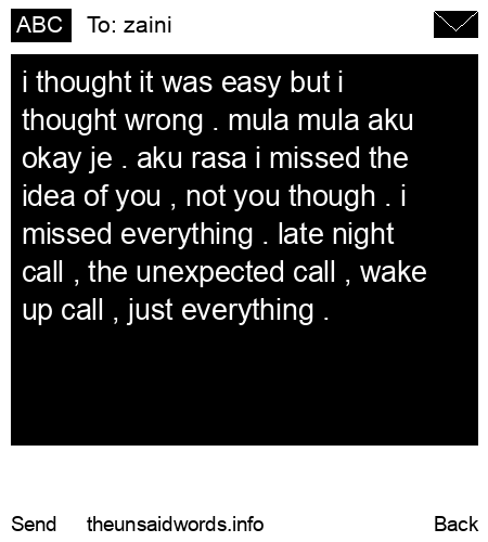 unsent message to zaini