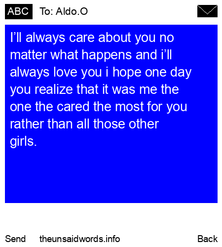 unsent message to Aldo.O