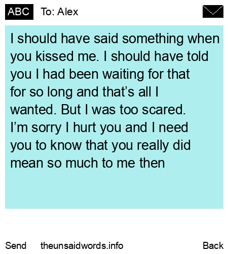 unsent message to Alex