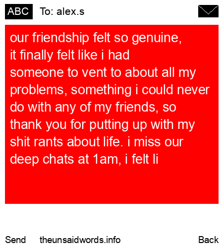 unsent message to alex.s