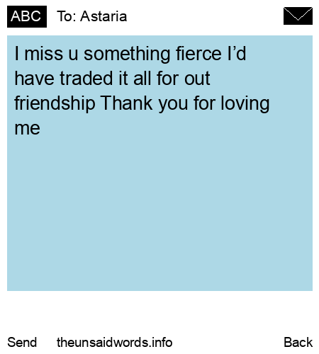 unsent message to Astaria