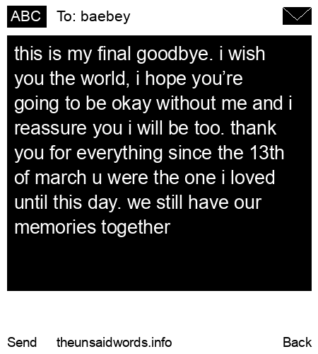 unsent message to baebey