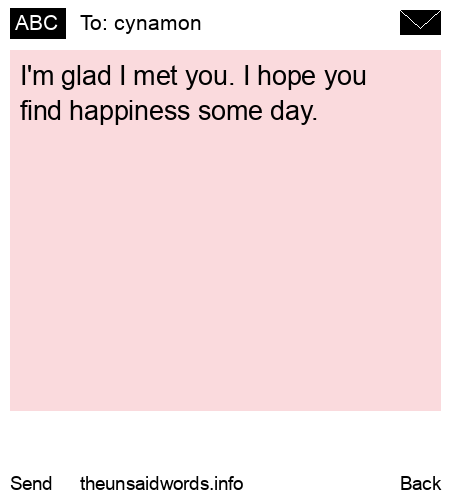 unsent message to cynamon