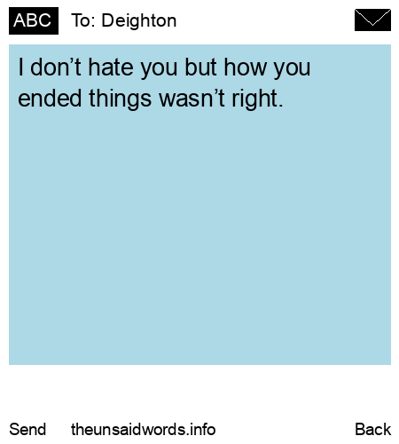 unsent message to Deighton