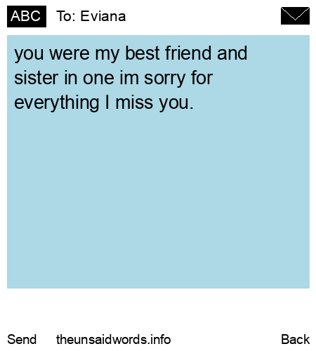 unsent message to Eviana 