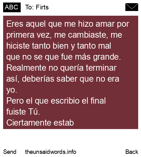 unsent message to Firts