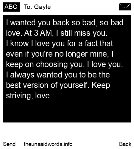 unsent message to Gayle