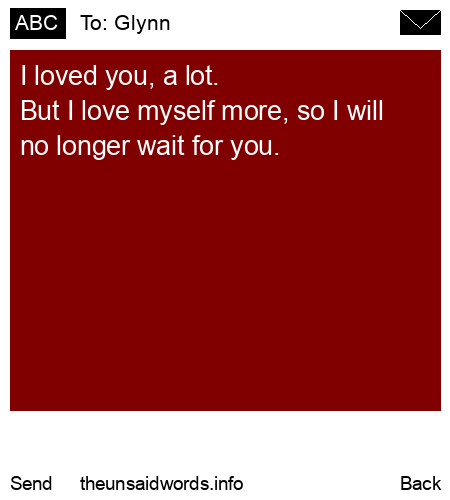 unsent message to Glynn